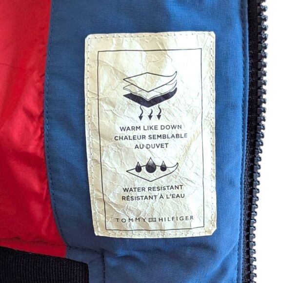 Tommy Hilfiger Men's M Colbalt Blue Primaloft Puffer Jacket Zip Up Waterproof - Picture 10 of 10